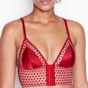 red satin bralette